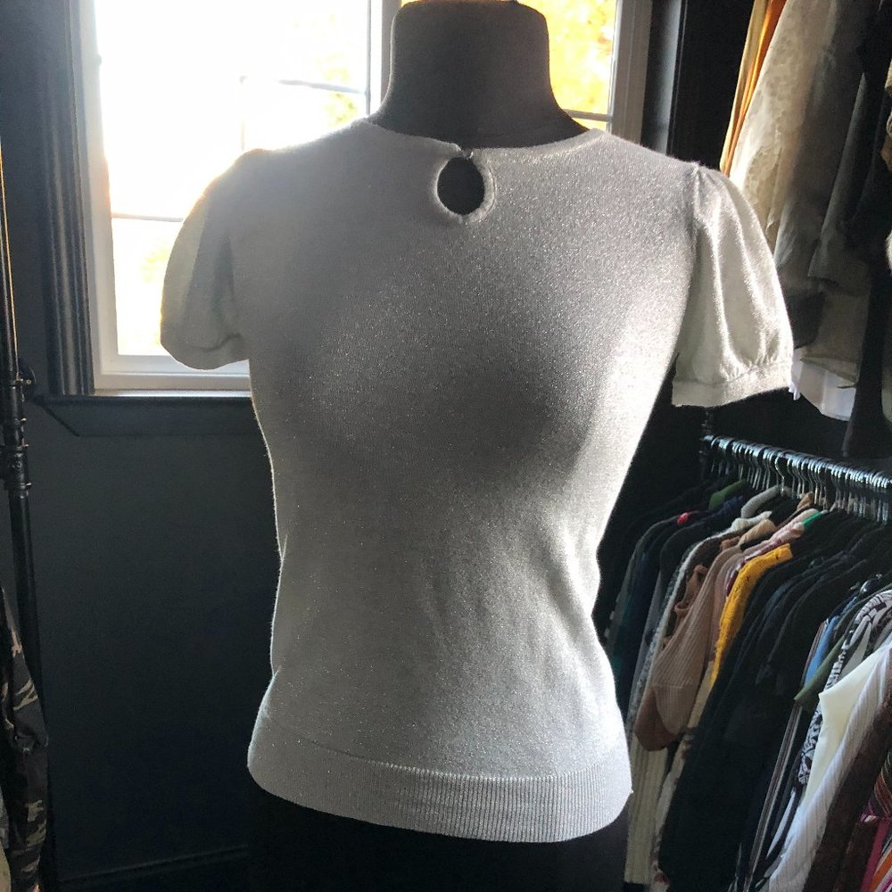 Shimmery White Blouse